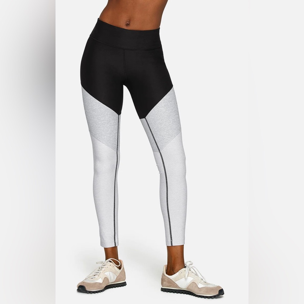 Outdoor Voices Spring 3 Tone Gray Color Block Yoga  Leggings